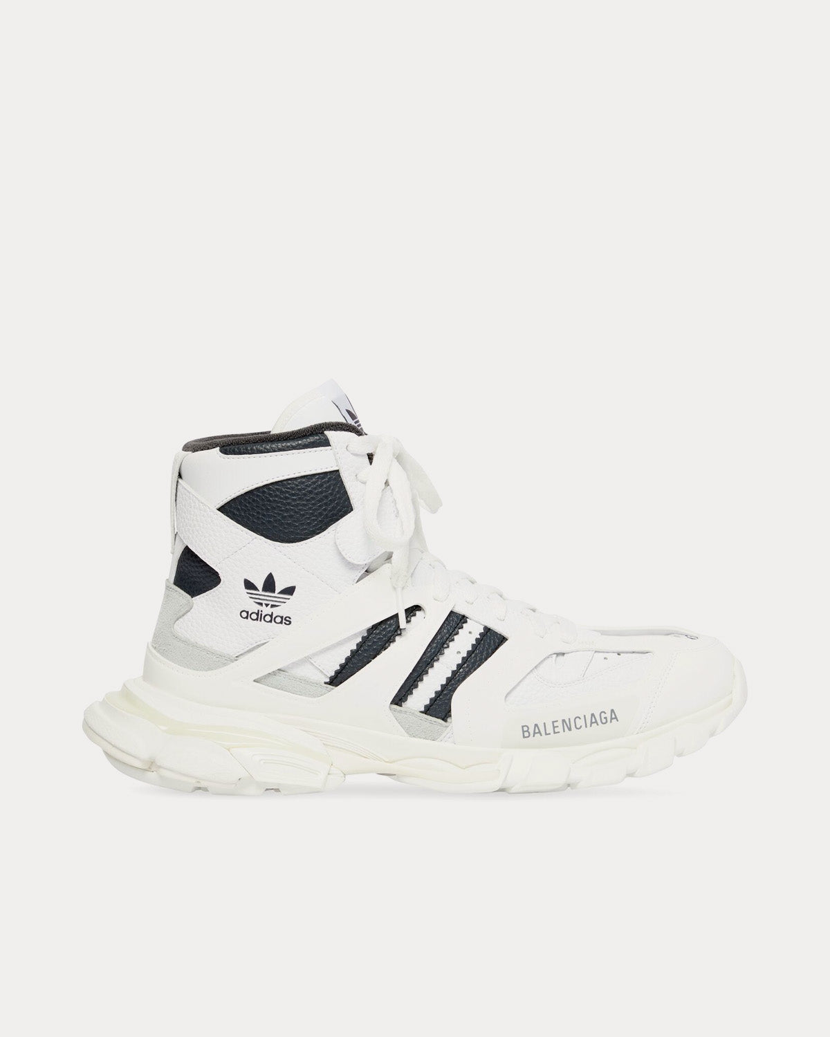 Balenciaga x Adidas Track Forum White / Black High Top Sneakers - 1