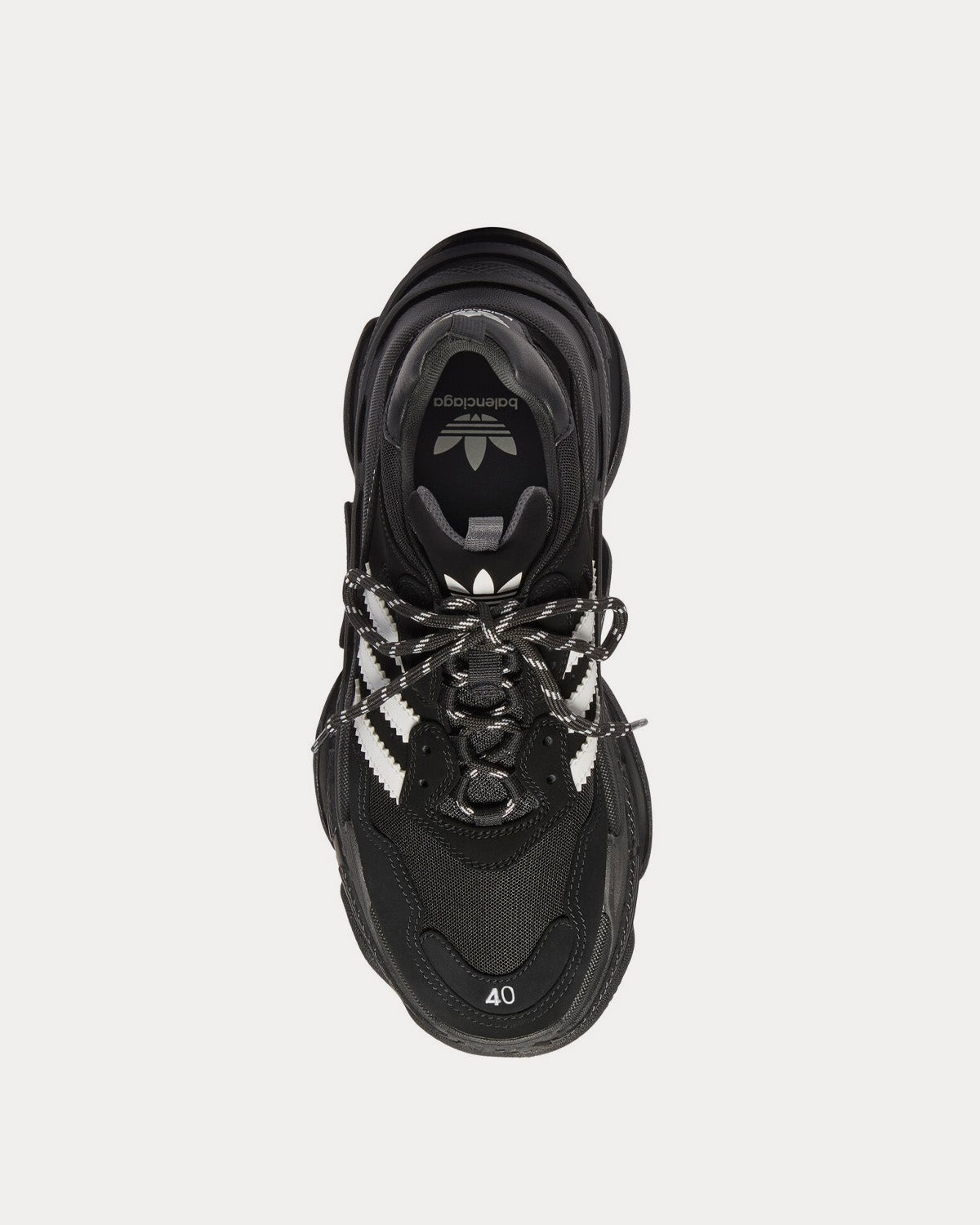 Balenciaga x Adidas Triple S Black / White Low Top Sneakers - 2