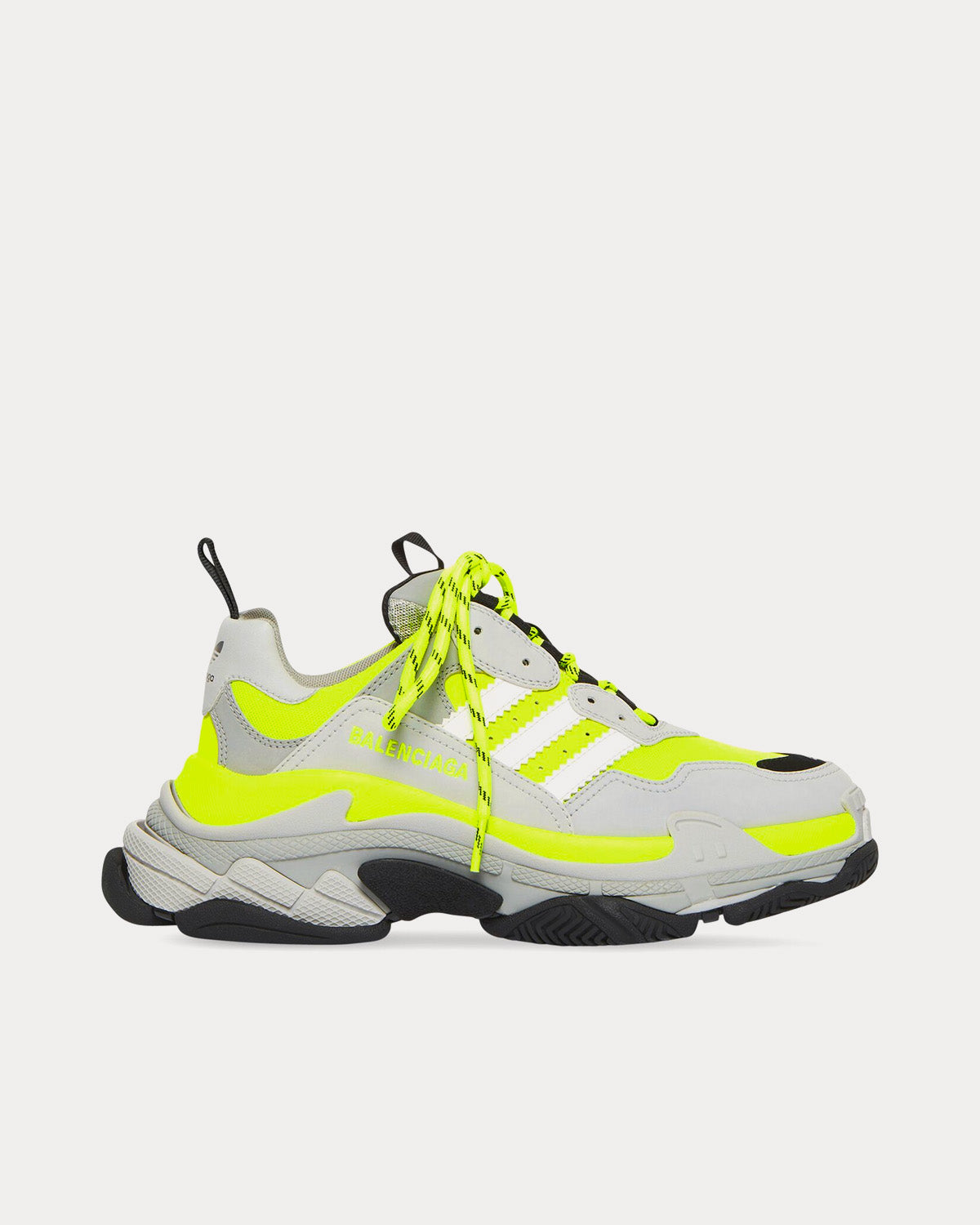 Triple S Double Foam & Mesh Neon Yellow / Black / Grey Low Top Sneakers