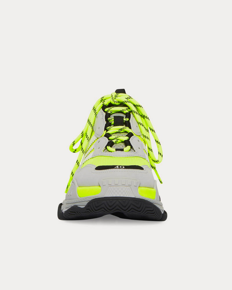 Balenciaga x Adidas Triple S Double Foam & Mesh Neon Yellow / Black / Grey  Low Top Sneakers - 3