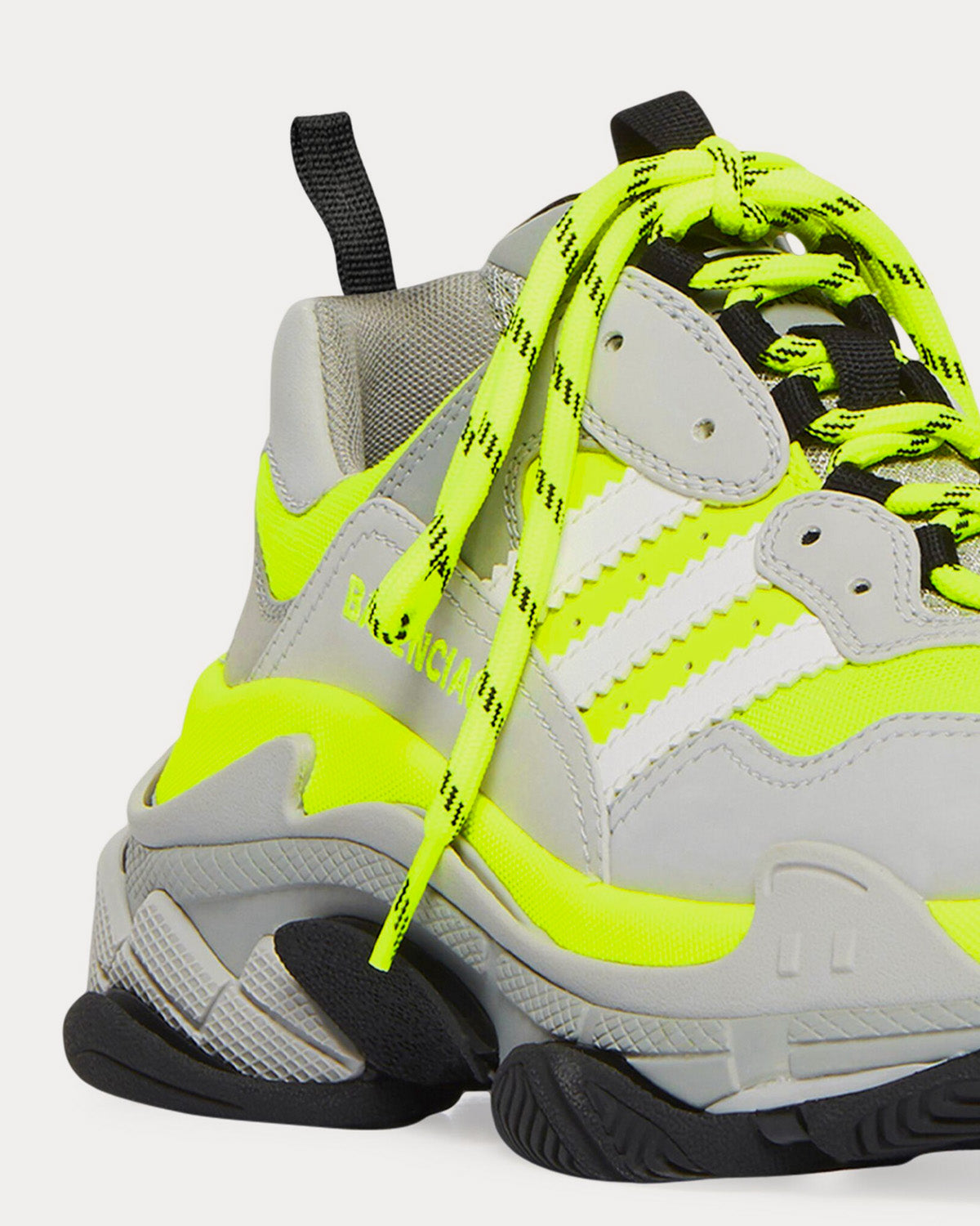 Balenciaga x Adidas Triple S Double Foam Mesh Neon Yellow Black Grey Low Top Sneakers Sneak in Peace