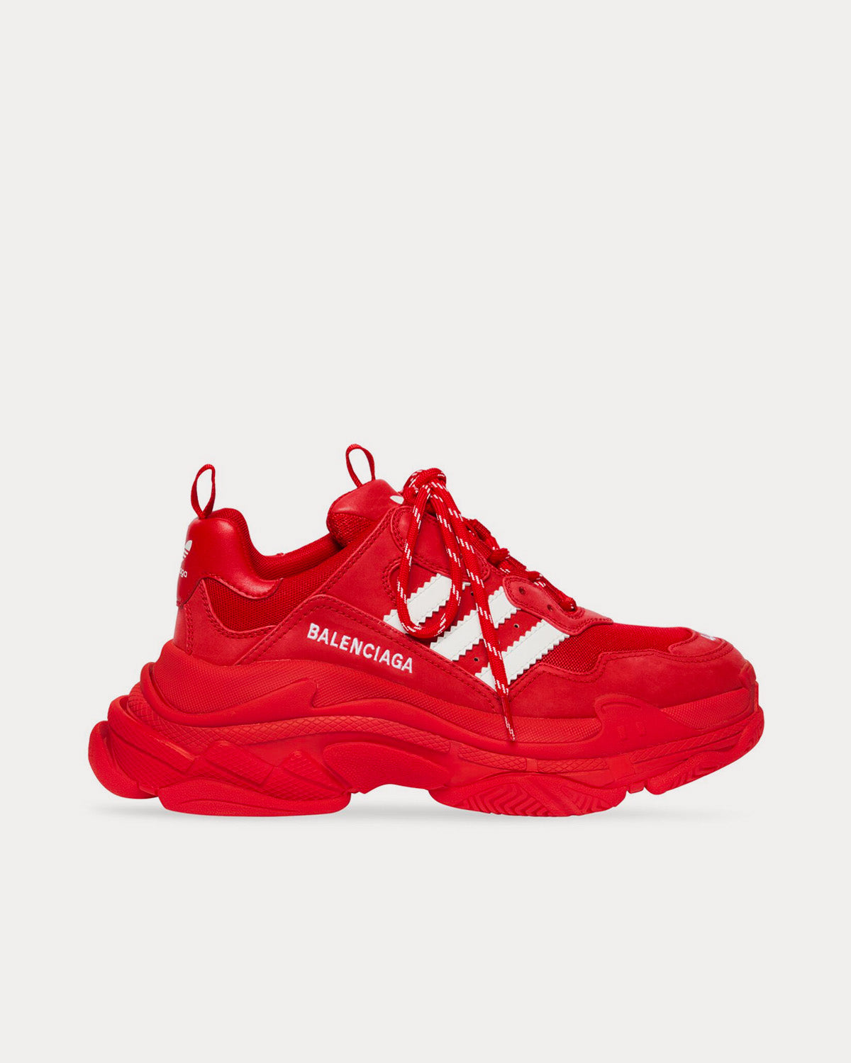 Balenciaga x Adidas Triple S Double Foam u0026 Mesh Red / White Low Top  Sneakers - Sneak in Peace