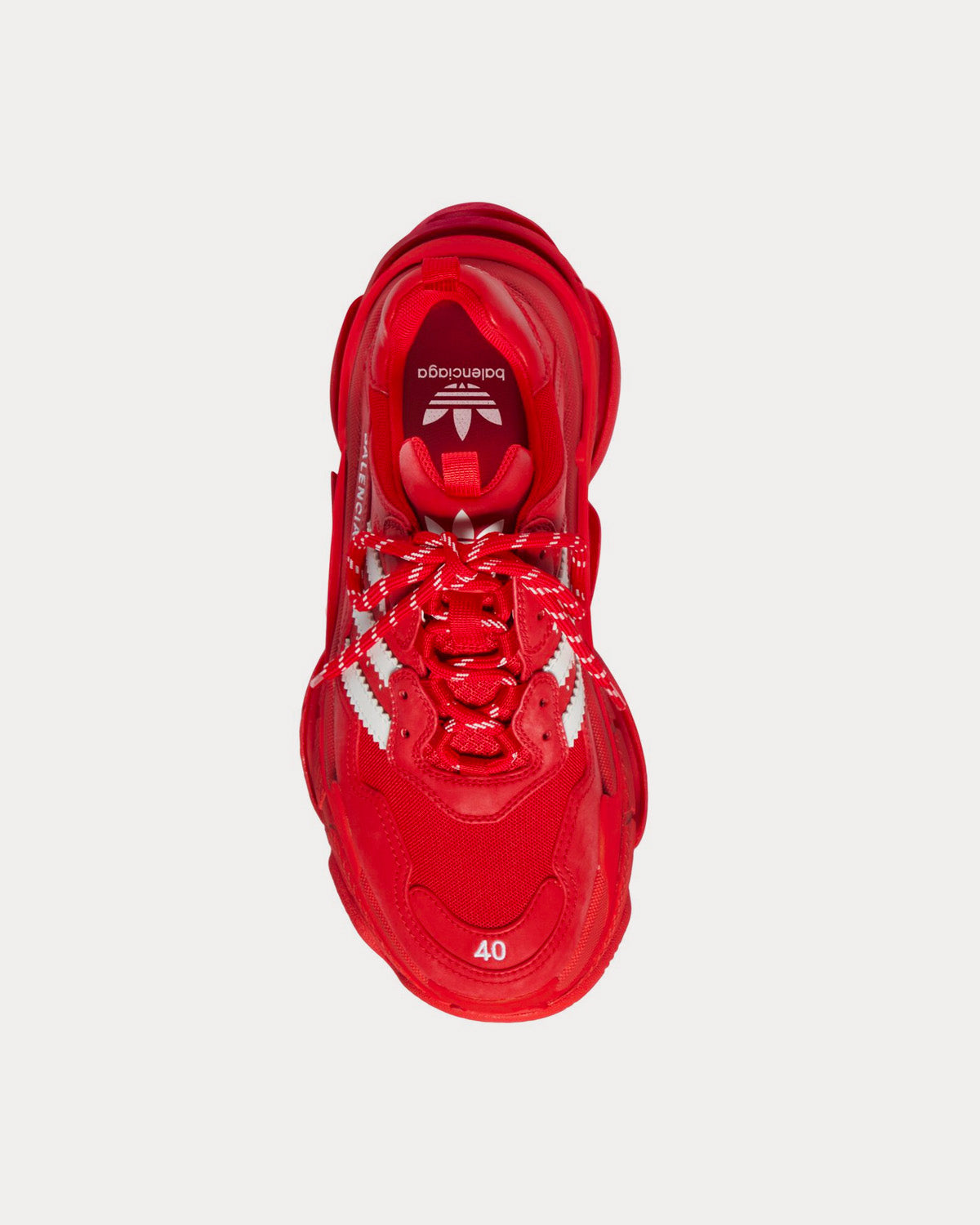 Balenciaga x Adidas Triple S Double Foam & Mesh Red / White Low Top Sneakers - 2