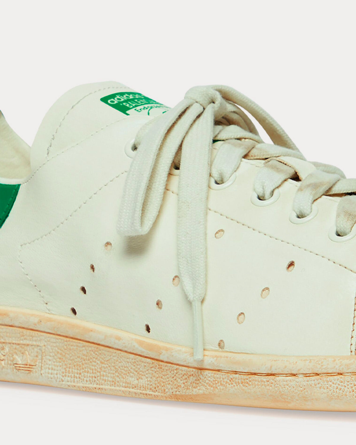 Balenciaga x Adidas - Stan Smith Worn-Out Off-White / Green Low Top Sneakers