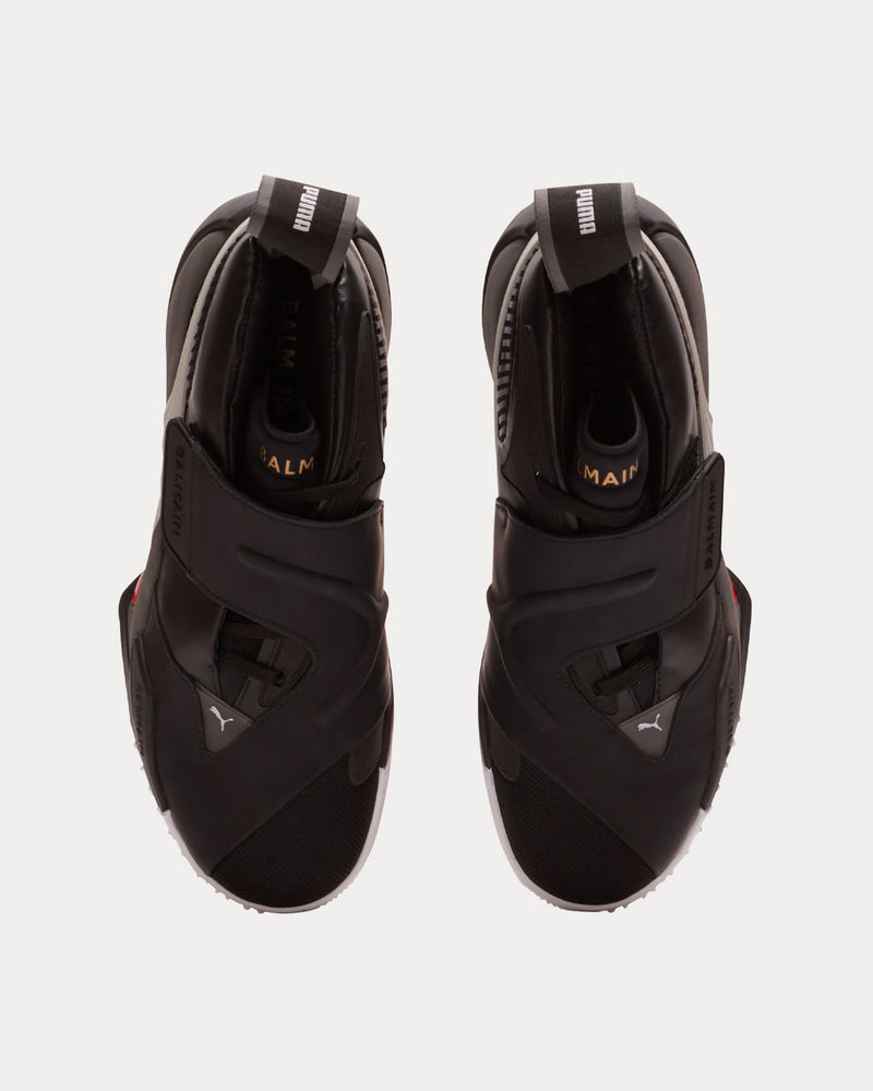 Balmain x Puma Balmain Court Black Low Top Sneakers - 2