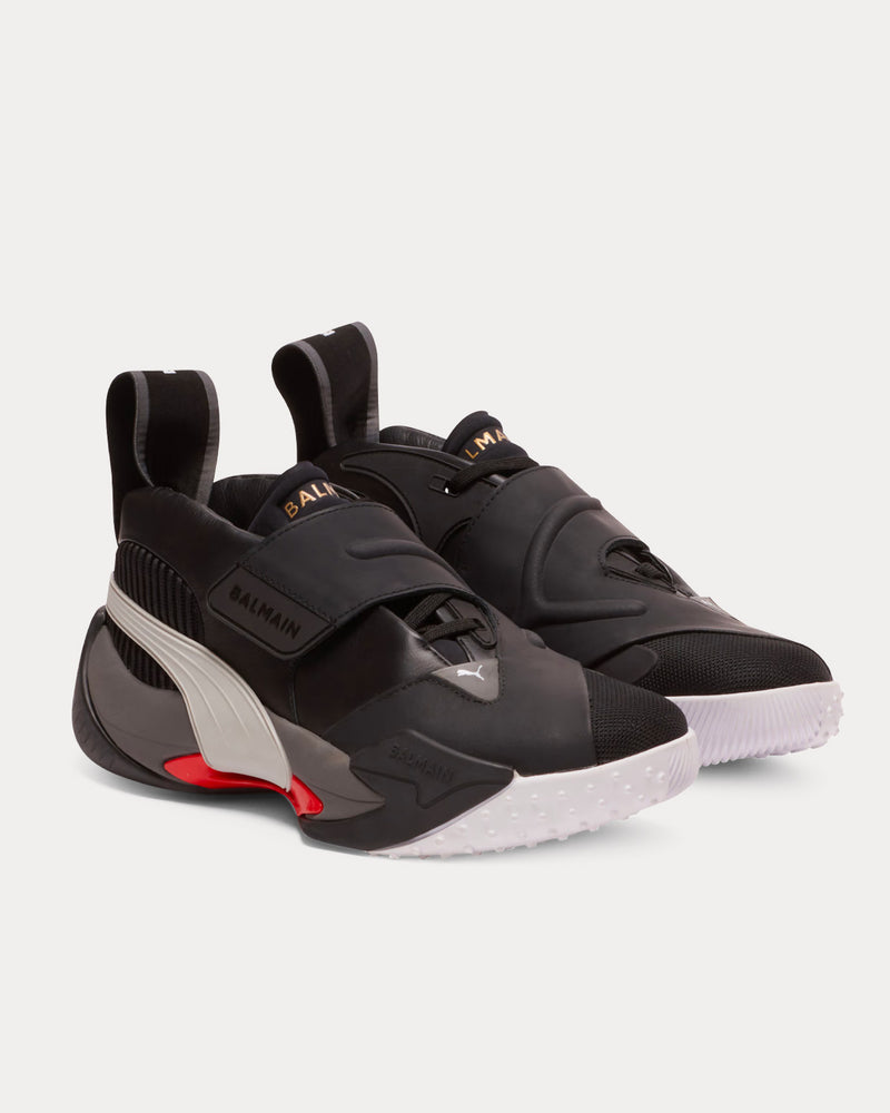 Balmain x Puma Balmain Court Black Low Top Sneakers - 3