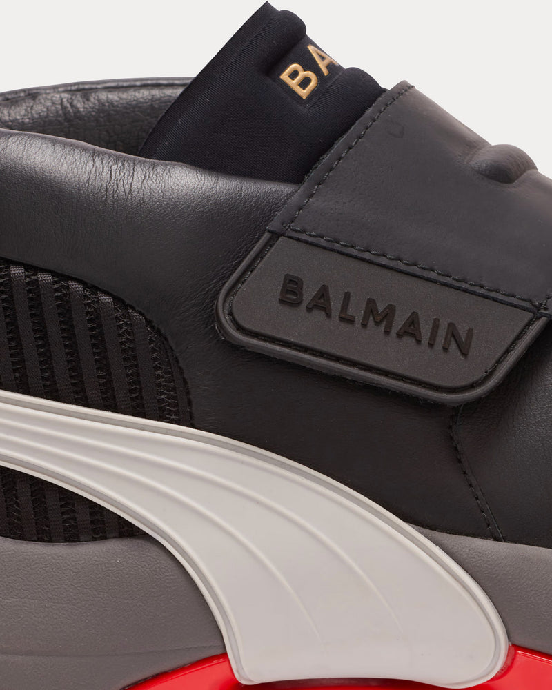 Balmain x Puma Balmain Court Black Low Top Sneakers - 5