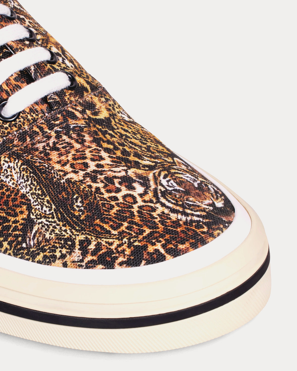 Celine Elliot Printed Canvas 'Tigers & Leopards' Brown / Black Low Top Sneakers - 4