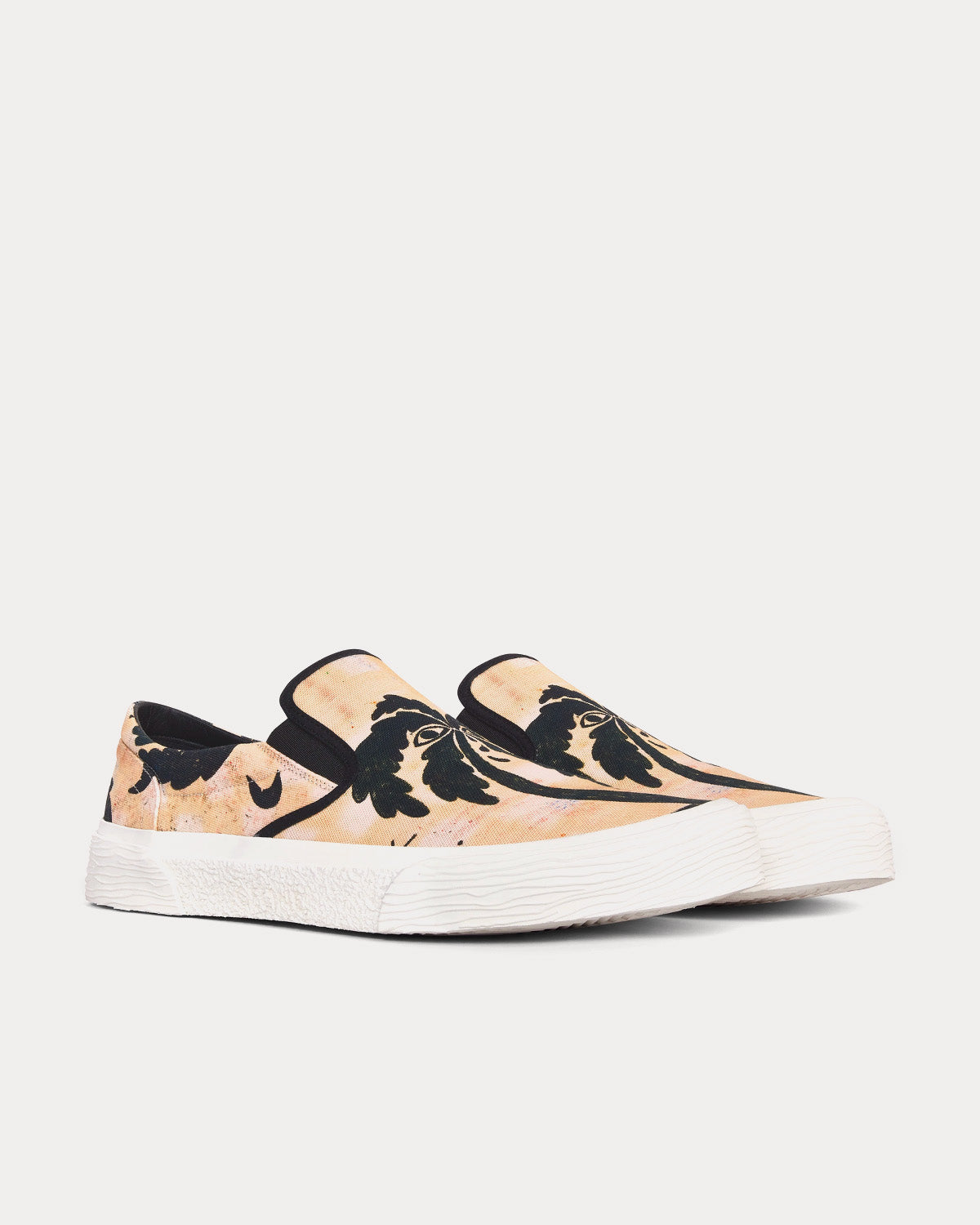 Celine Elliot Printed Canvas 'Lost Paradise' Beige/ Black Slip On Sneakers - 2