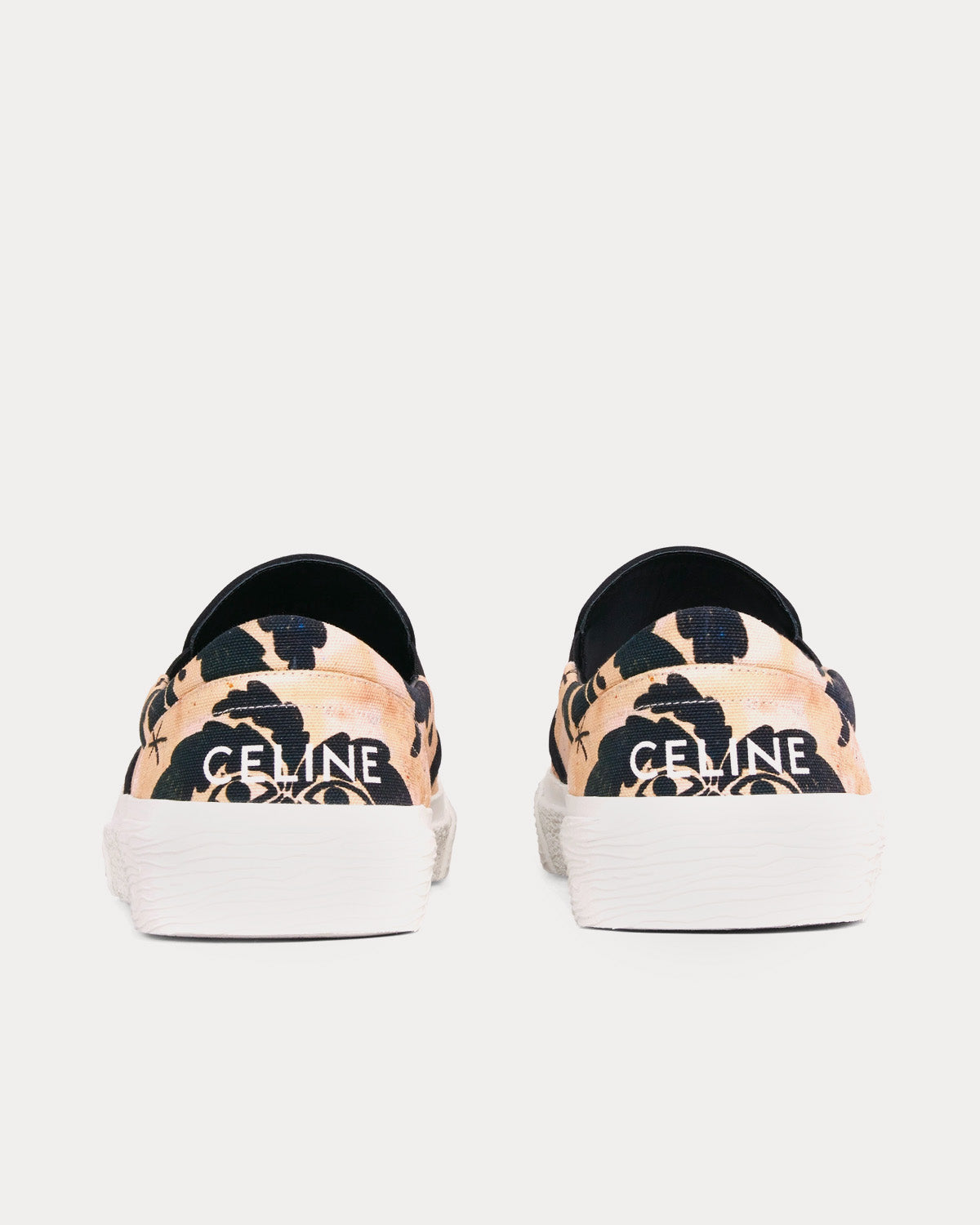 Celine Elliot Printed Canvas 'Lost Paradise' Beige/ Black Slip On Sneakers - 4