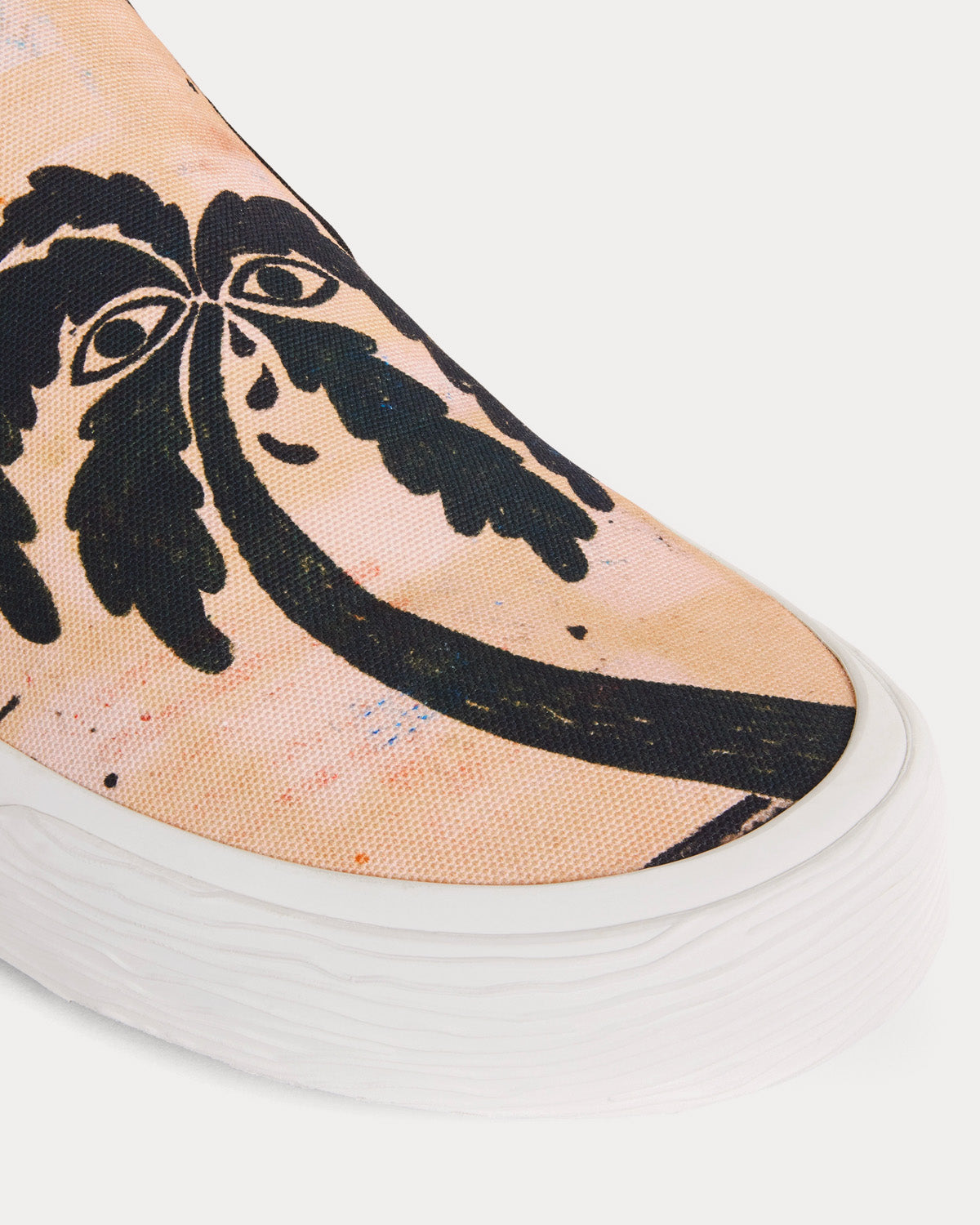 Celine Elliot Printed Canvas 'Lost Paradise' Beige/ Black Slip On Sneakers - 3