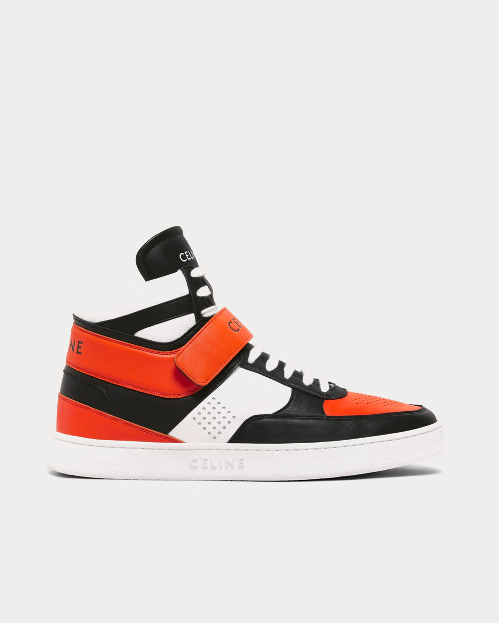 Celine CT-03 With Scratch In Calfskin Black / Optic White / Orange High Top Sneakers - 1