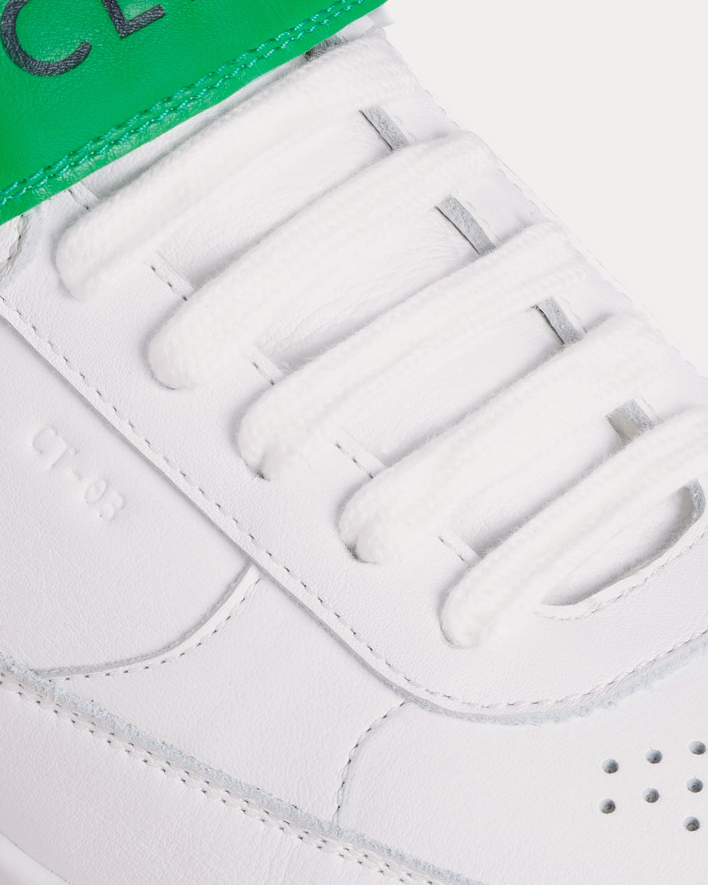 Celine CT-03 Calfskin Optic White / Green High Top Sneakers - 4