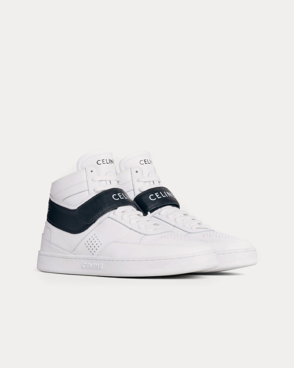 Celine CT-03 Calfskin Optic White / Black High Top Sneakers - 2