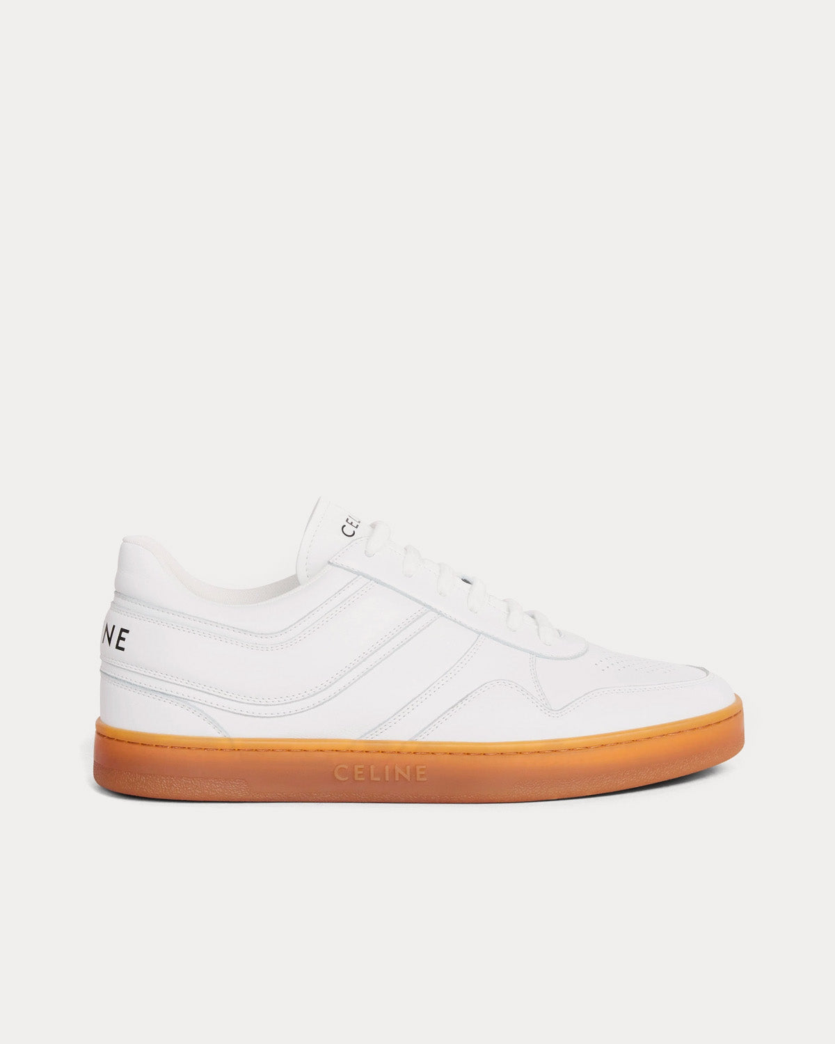 Celine Lace-up Optic White / Beige Low Top Sneakers - 1