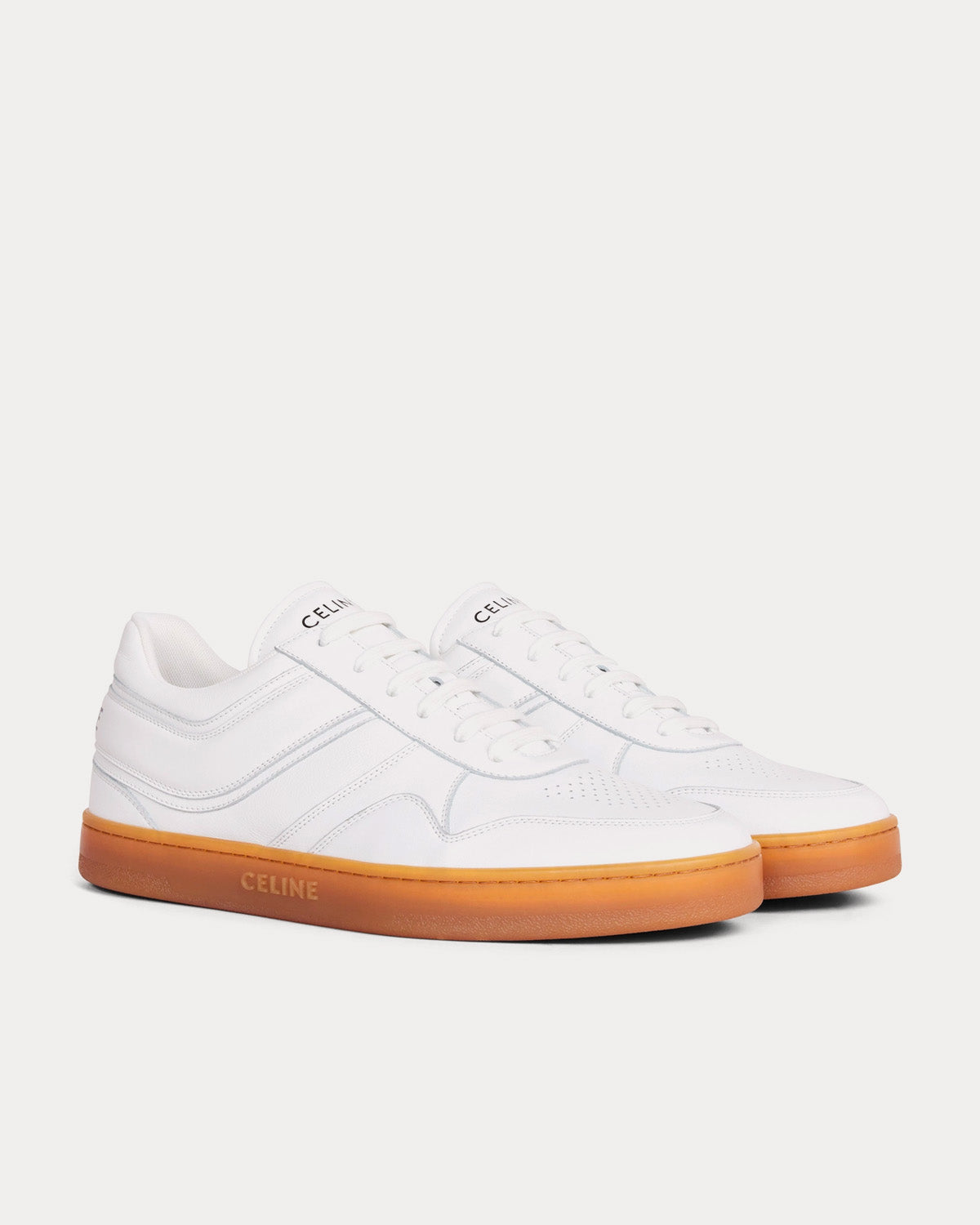 Celine Lace-up Optic White / Beige Low Top Sneakers - 2