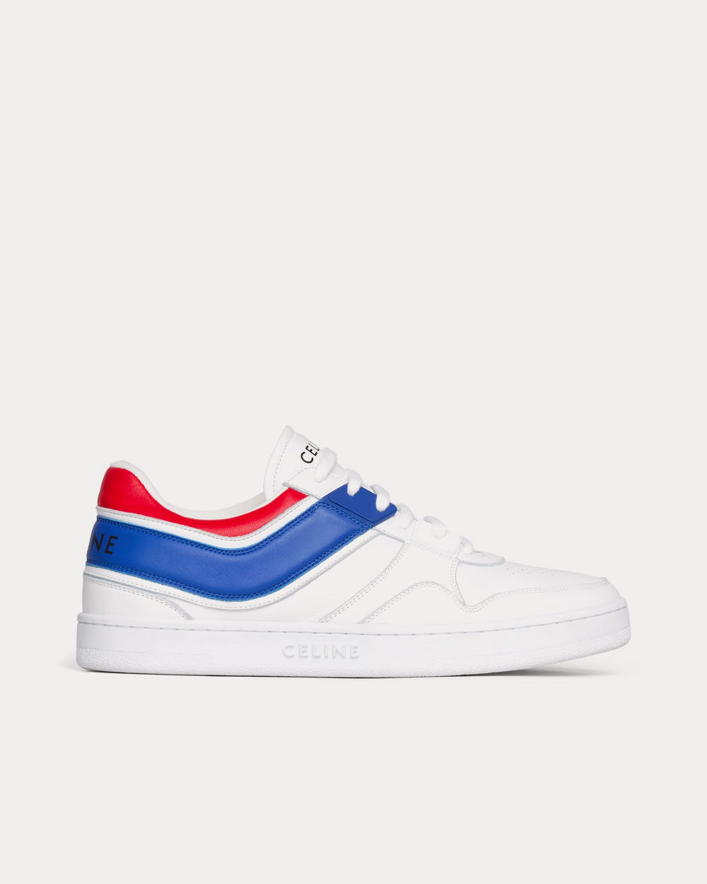 Celine Lace-up Calfskin Optic White / Red Blue Low Top Sneakers - 1