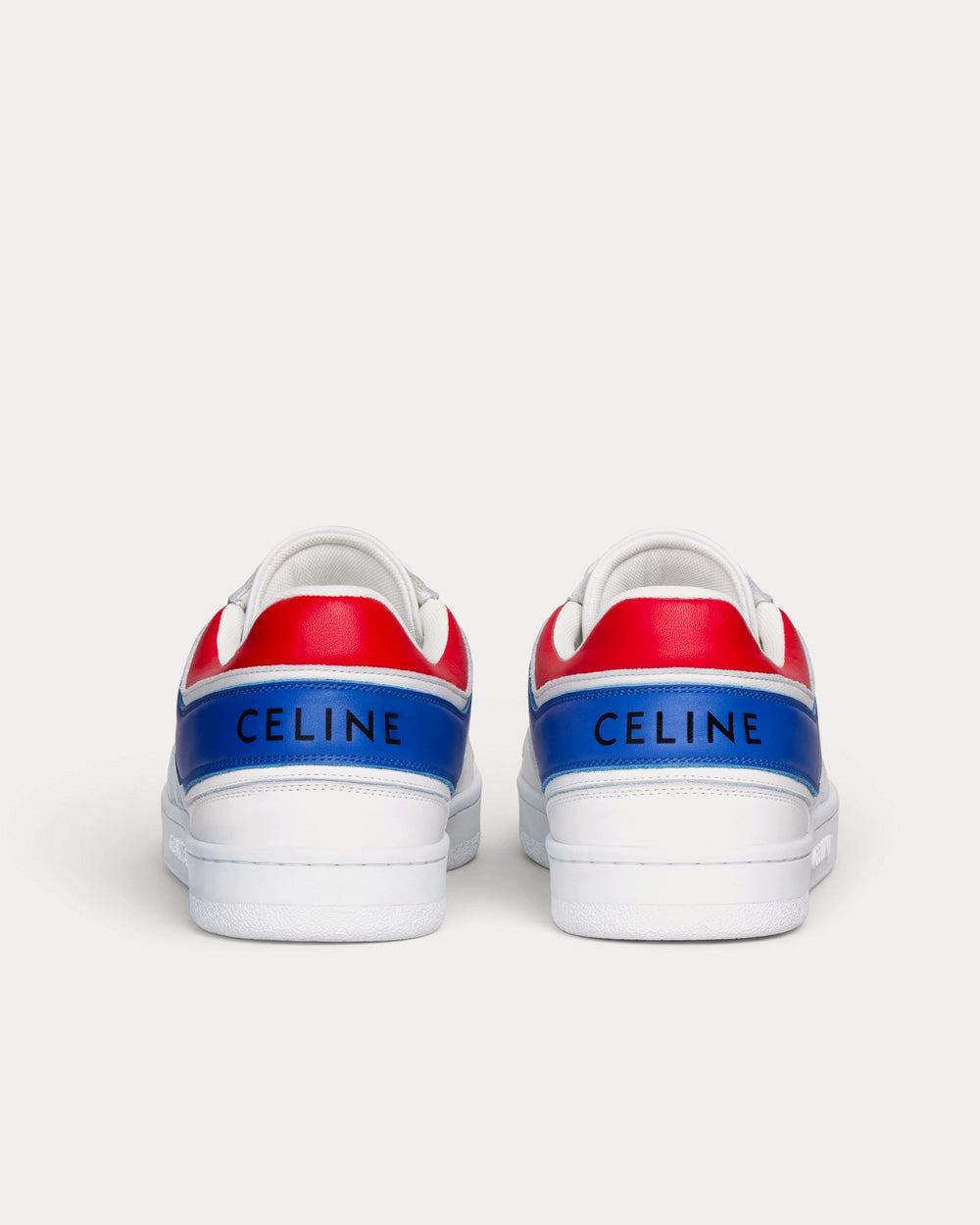 Celine Lace-up Calfskin Optic White / Red Blue Low Top Sneakers - 3