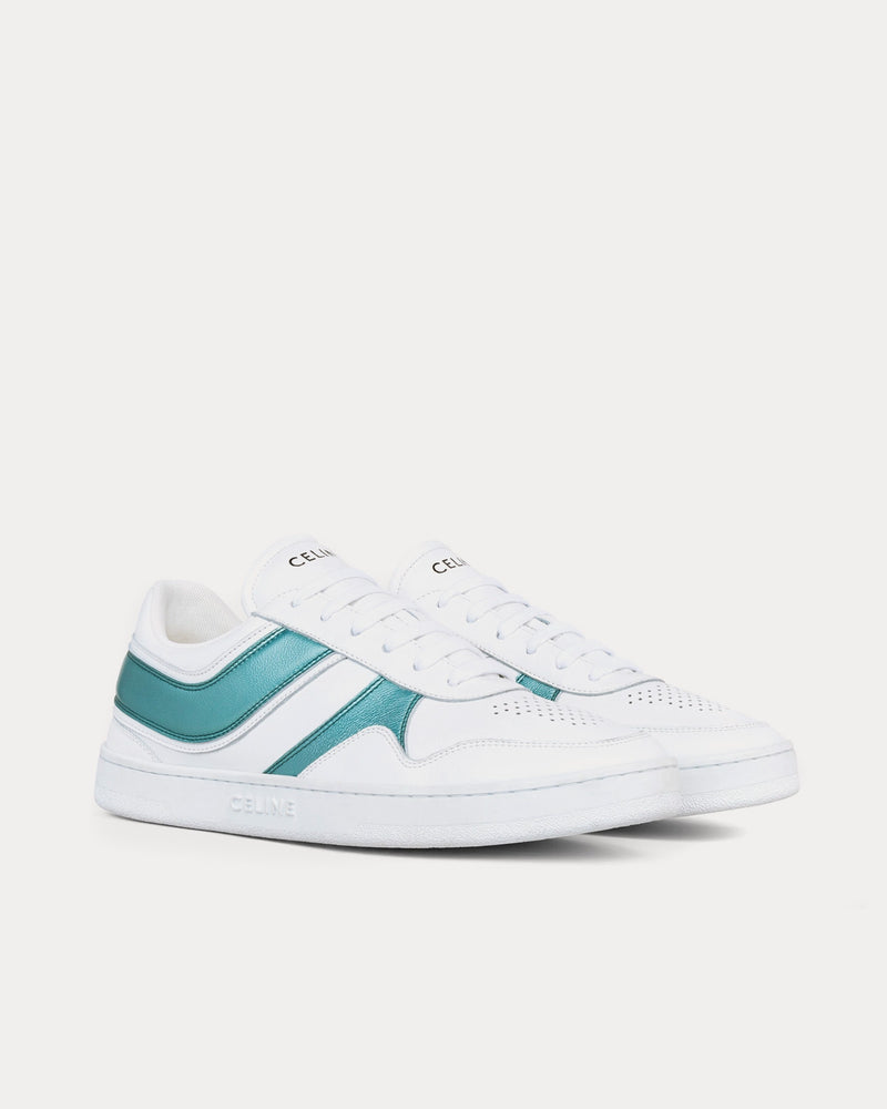 Celine Lace-Up Optic White / Light Blue Low Top Sneakers - 2