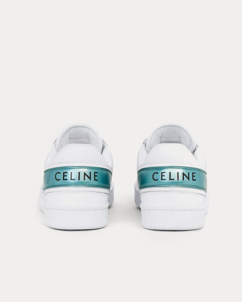 Celine Lace-Up Optic White / Light Blue Low Top Sneakers - 3