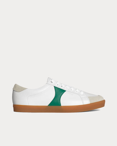 Celine Triomphe Low Lace Up White / Green Low Top Sneakers