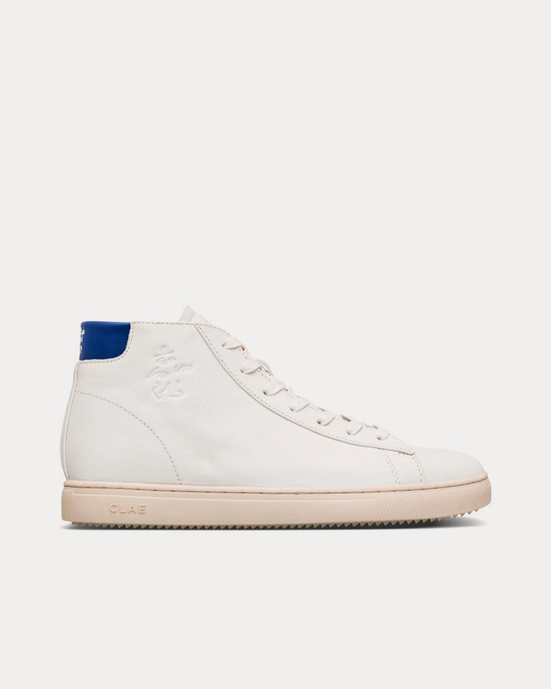 Clae x Lucas Beaufort Bradley White / Blue Mid Top Sneakers - 1