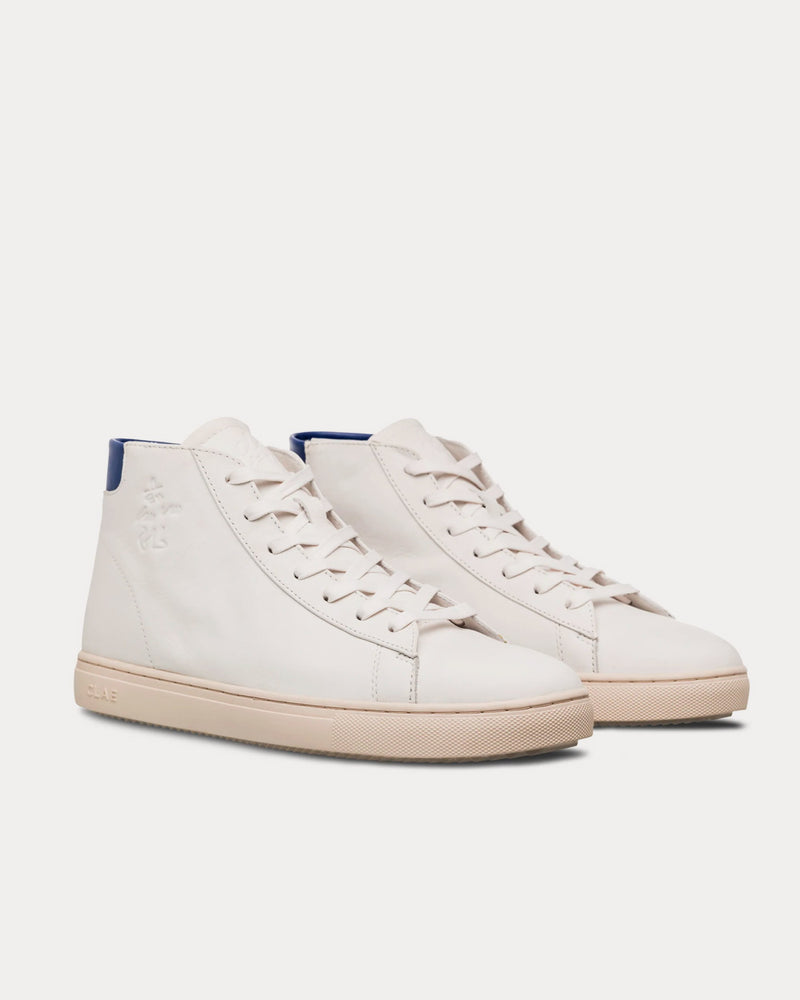 Clae x Lucas Beaufort Bradley White / Blue Mid Top Sneakers - 3