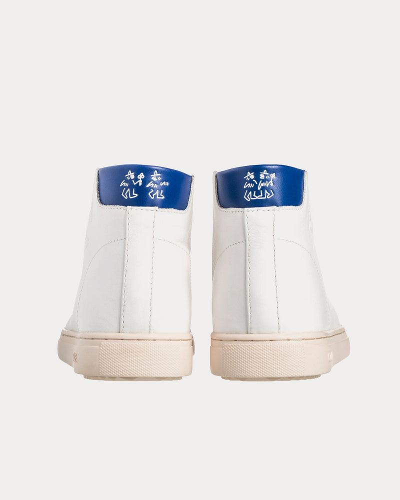 Clae x Lucas Beaufort Bradley White / Blue Mid Top Sneakers - 4