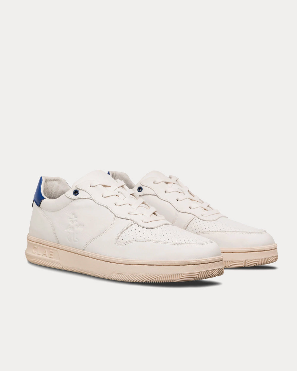 Clae x Lucas Beaufort Malone White / Blue Low Top Sneakers - 3