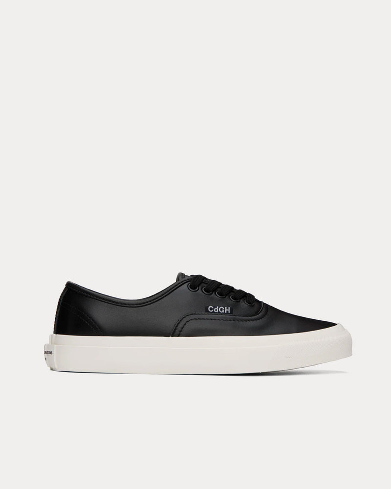 Comme des Garçons Homme Panelled Leather Black Low Top Sneakers - 1