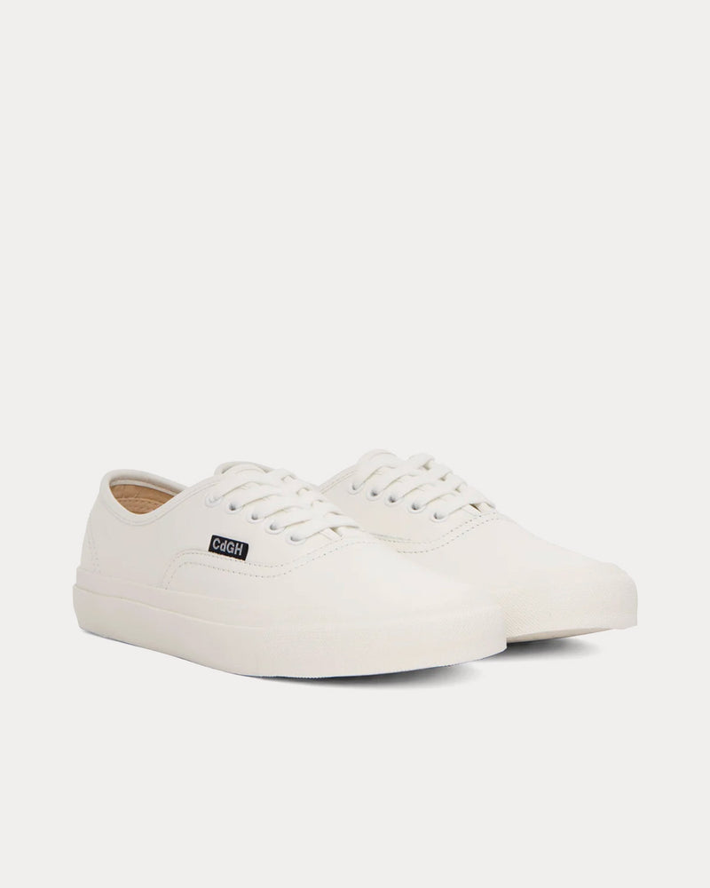 Comme des Garçons Homme Panelled Leather White Low Top Sneakers - 2