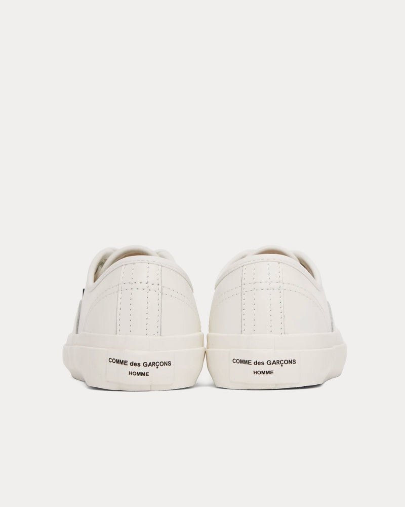 Comme des Garçons Homme Panelled Leather White Low Top Sneakers - 3