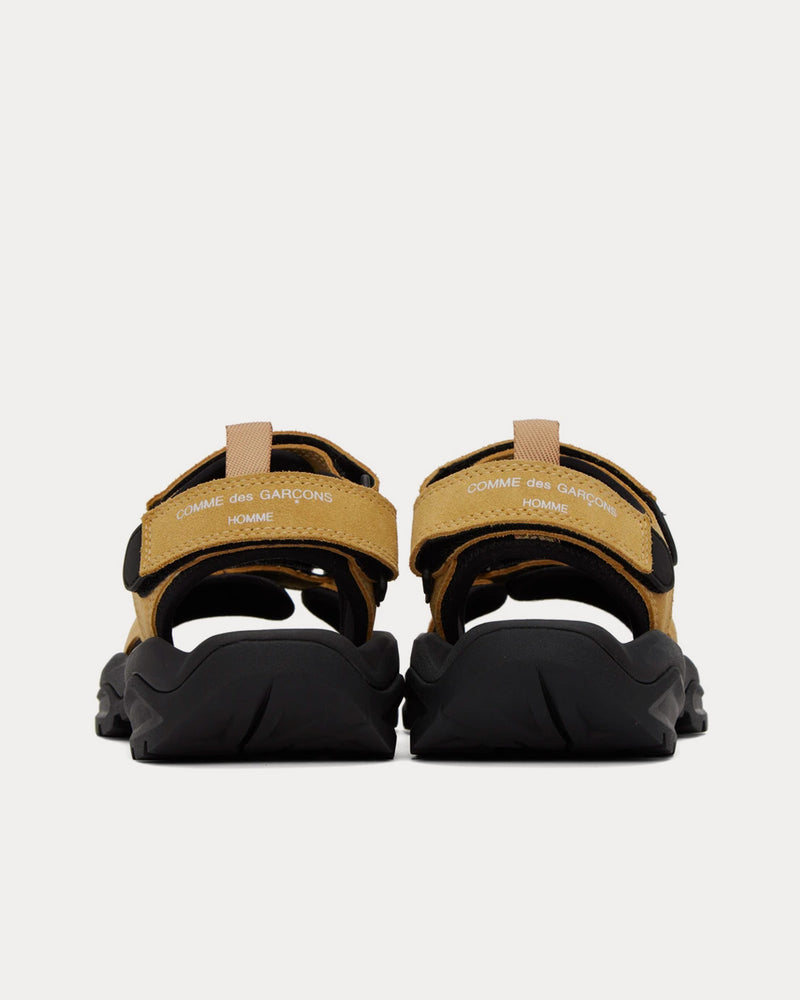 Comme des Garçons Homme Velcro Strap Suede & Neoprene Tan Sandals - 3