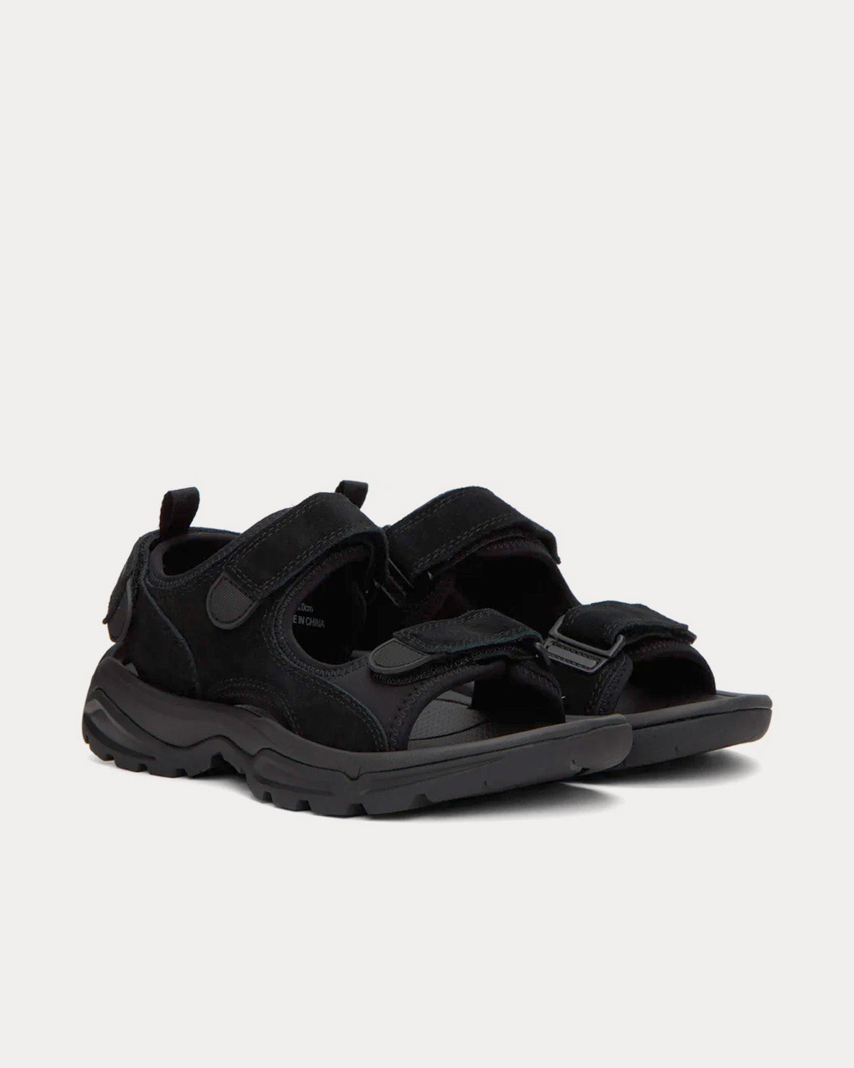 Comme des Garçons Homme Velcro Strap Suede & Neoprene Black Sandals - 2