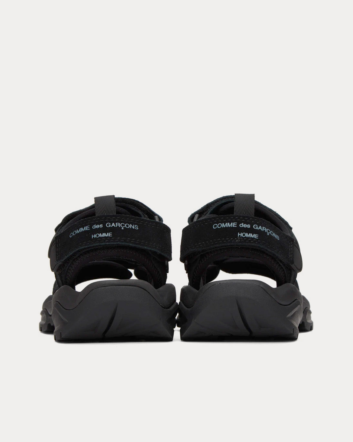 Comme des Garçons Homme Velcro Strap Suede & Neoprene Black Sandals - 3