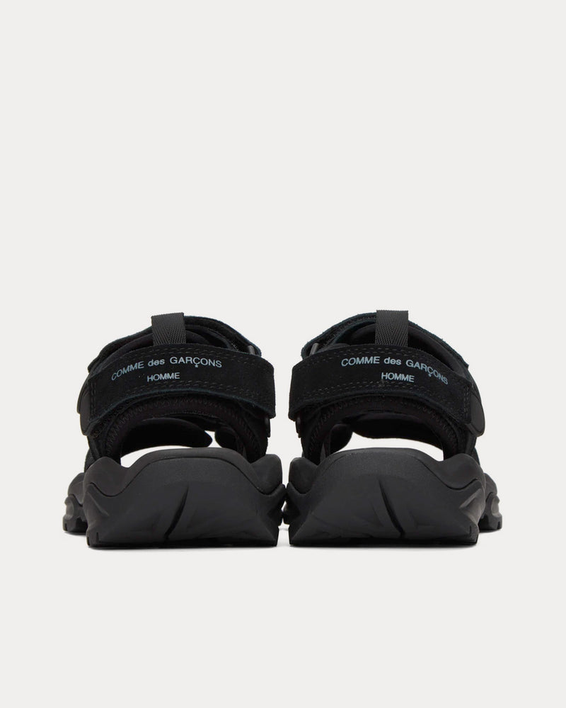 Comme des Garçons Homme Velcro Strap Suede & Neoprene Black Sandals - 3