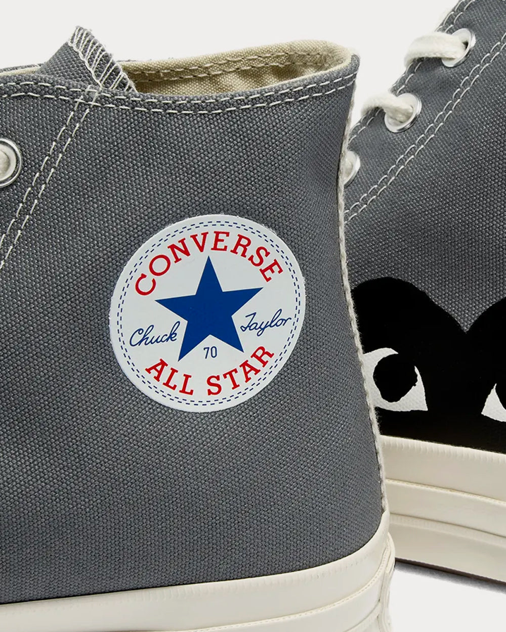 Converse x Comme des Garçons PLAY Chuck Taylor 1970s Grey High Top Sneakers - 4