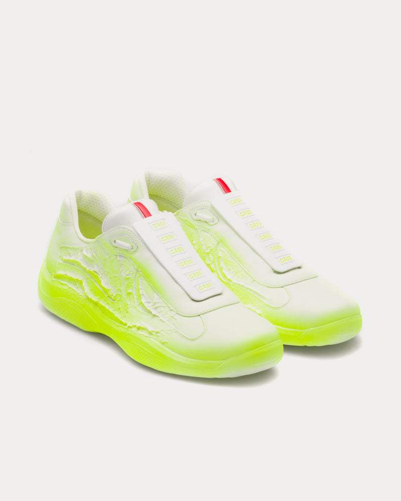 Prada x Cass America's Cup 'Att4ck' A2 Neon Yellow Low Top Sneakers - 2