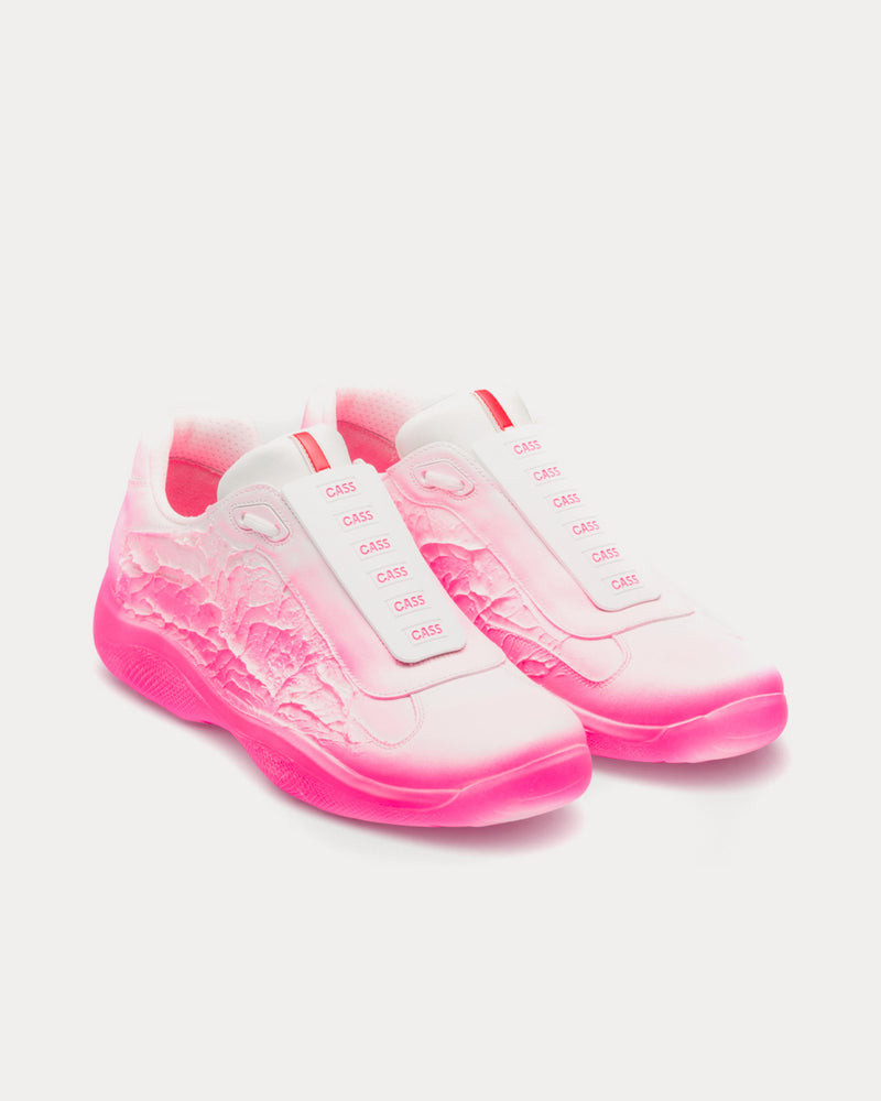 Prada x Cass America's Cup 'Att4ck' A4 Neon Pink Low Top Sneakers - 2