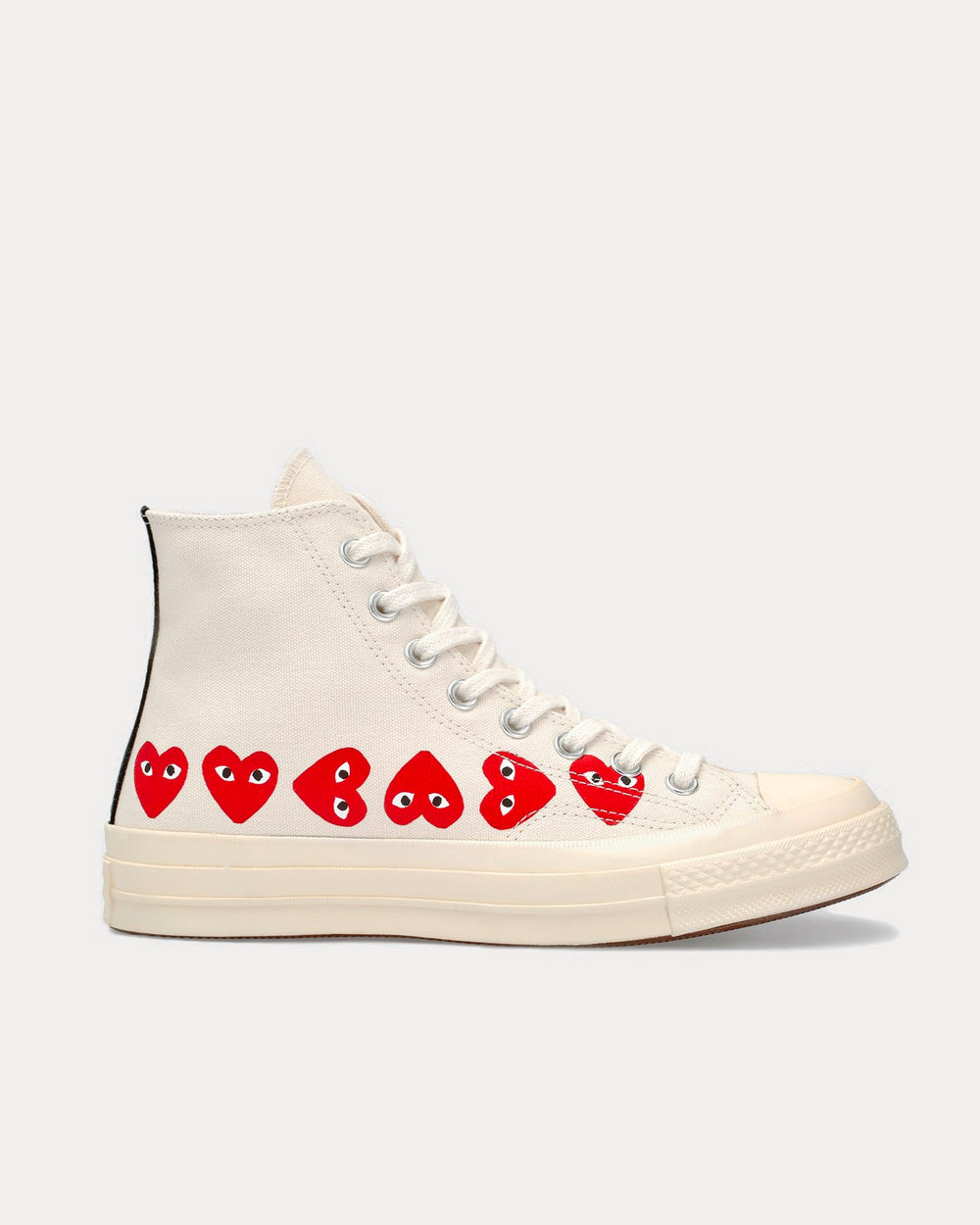 Converse x Comme des Garçons PLAY Chuck Taylor Hi White High Top Sneakers - 1