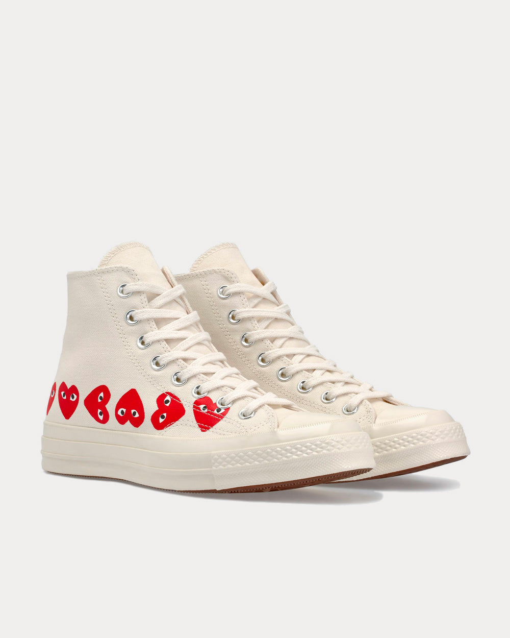 Converse x Comme des Garçons PLAY Chuck Taylor Hi White High Top Sneakers - 2