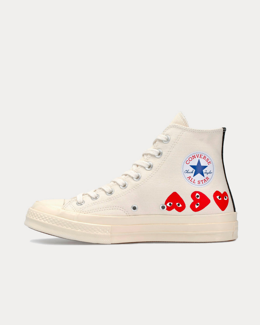 Converse x Comme des Garçons PLAY Chuck Taylor Hi White High Top Sneakers - 4