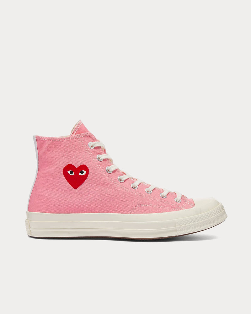 Converse x Comme des Garçons PLAY Chuck 70 Pink High Top Sneakers - 1