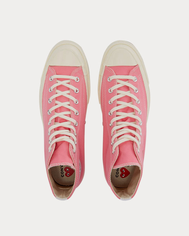 Converse x Comme des Garçons PLAY Chuck 70 Pink High Top Sneakers - 2