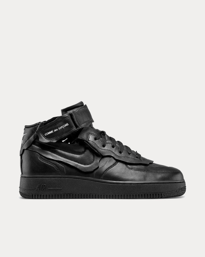 Nike x Comme des Garçons Air Force 1 Mid Black High Top Sneakers - 1