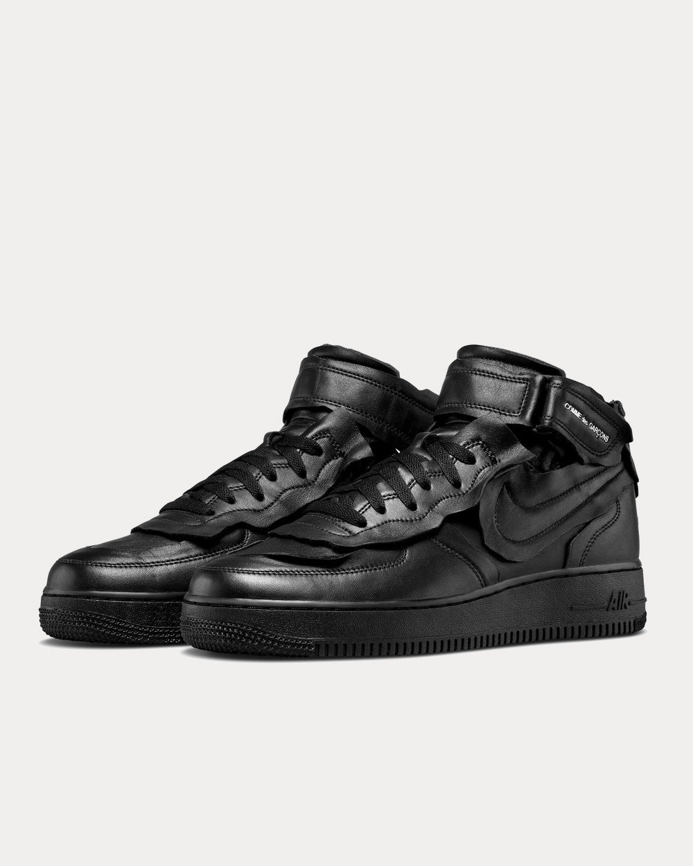 Nike x Comme des Garçons Air Force 1 Mid Black High Top Sneakers - 2