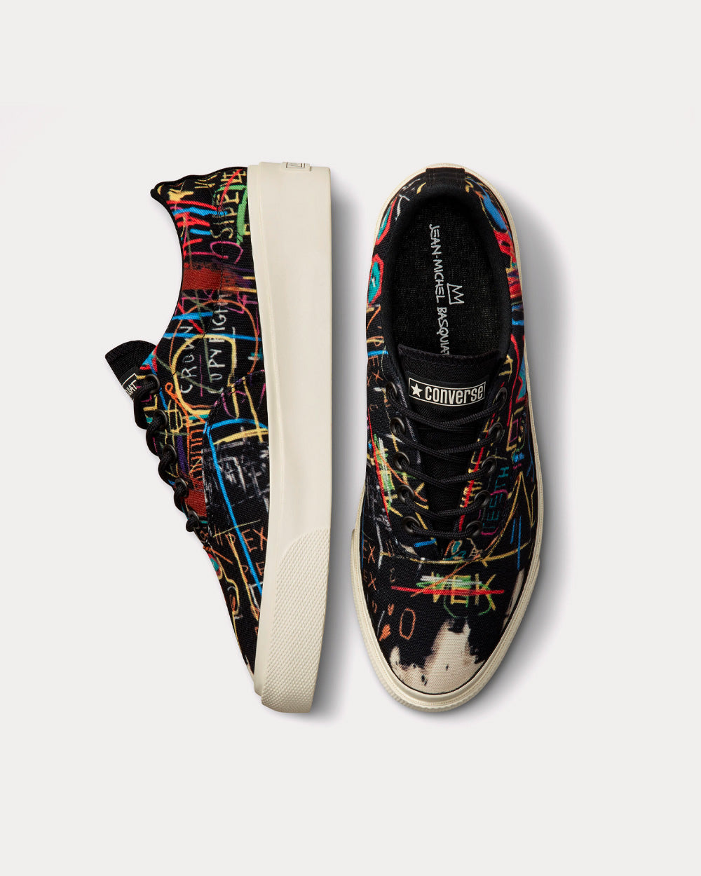 Converse x Basquiat Skidgrip Ox Black / Multi / Egret Low Top Sneakers - 2