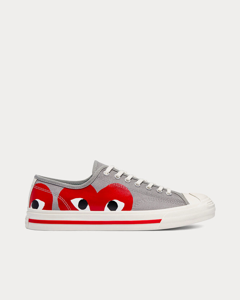 Converse x Comme des Garçons PLAY Jack Purcell Drizzle / Egret / Red Low Top Sneakers - 1