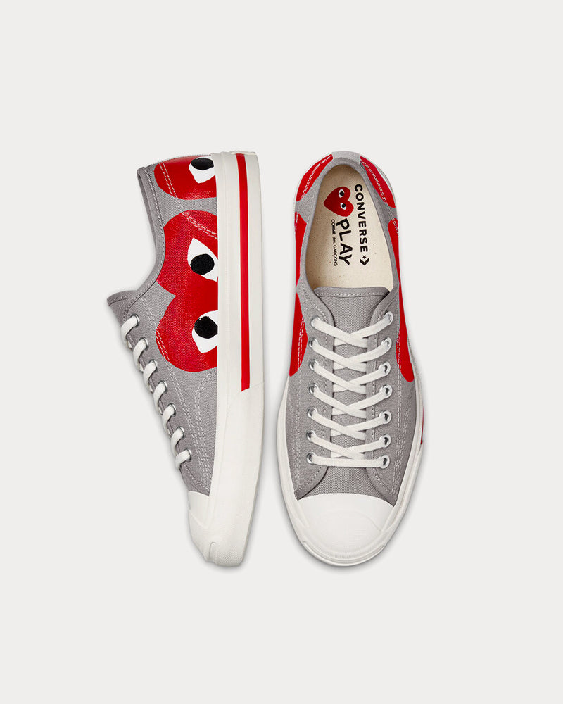 Converse x Comme des Garçons PLAY Jack Purcell Drizzle / Egret / Red Low Top Sneakers - 2