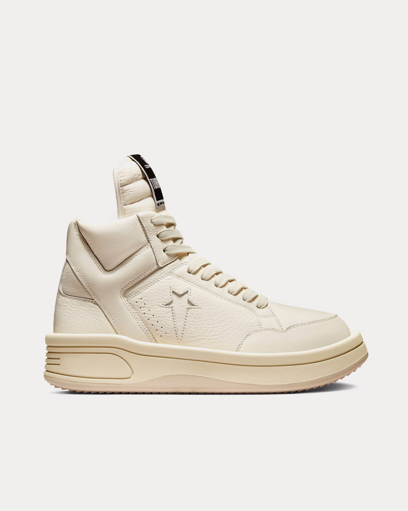 Converse x Rick Owens DRKSHDW TURBOWPN Egret / Cloud Cream High Top Sneakers - 1